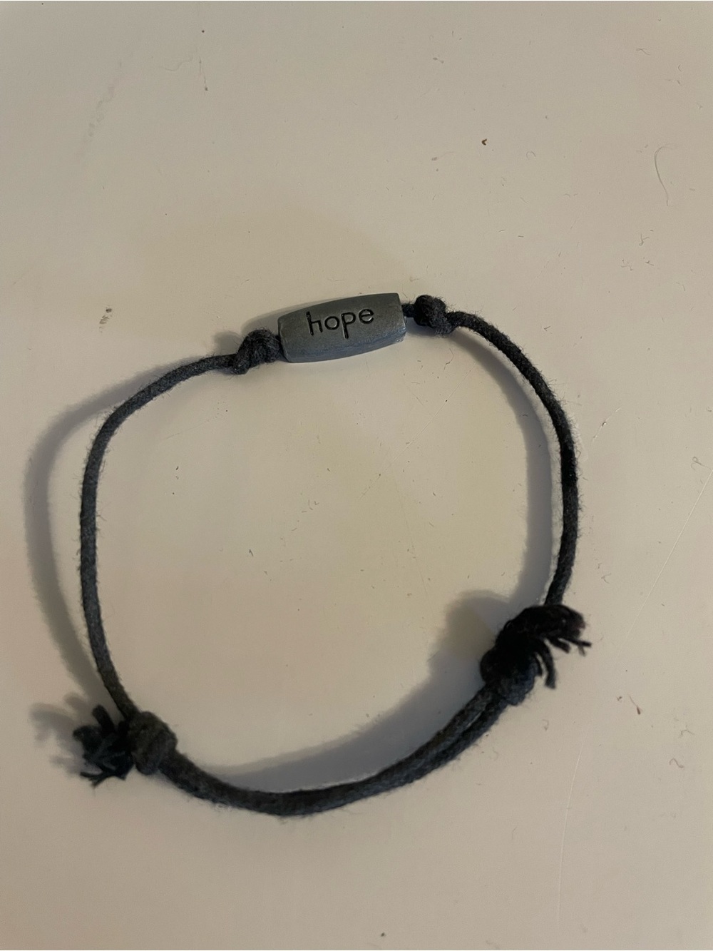 Hope Bead Bracelet - Black Cord